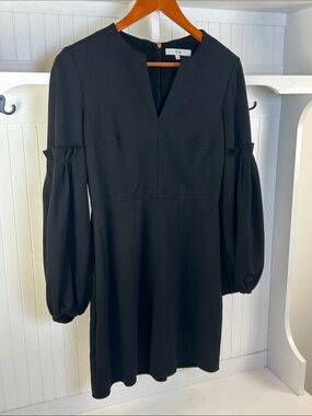 Tibi Black Balloon Sleeve Mini Dress Size 4